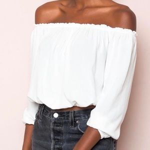 White off the Shoulder Blouse from Brandy Melville